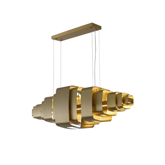 Design Living LED Chandelier, Satin Brass, 59" x 19.6" x 19.6"