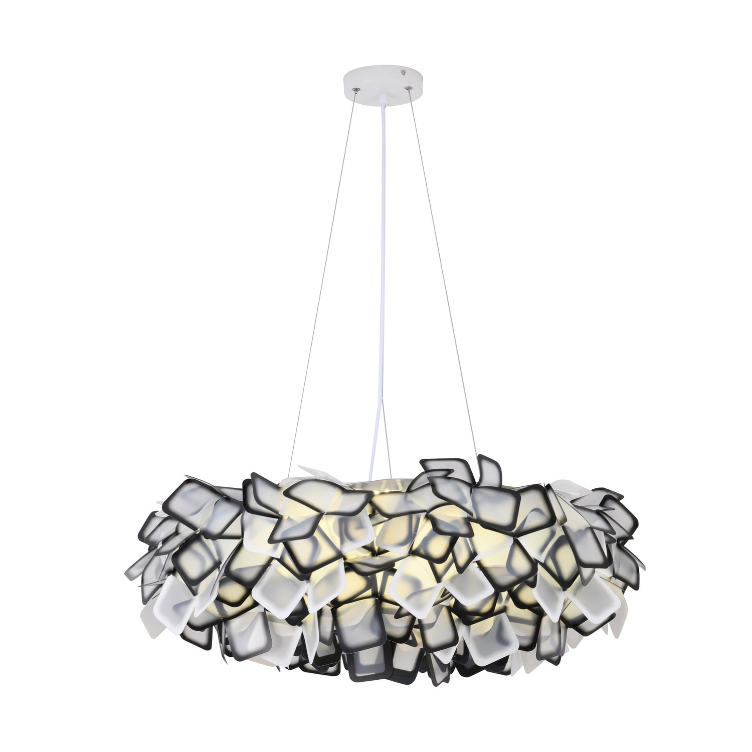 Cloudscape White Acrylic LED Chandelier with Adjustable Cord