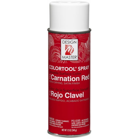 Design Master Colortool Spray Paint 12oz-Carnation Red