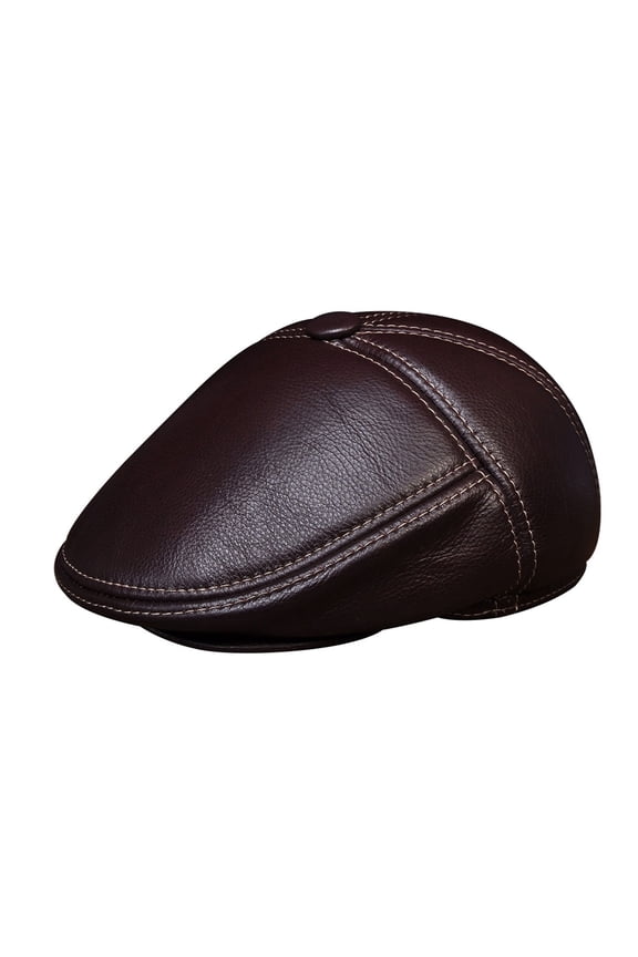 Design Men's Genuine Leather Cap /Newsboy /Beret /Cabbie Hat ,Soft Feel