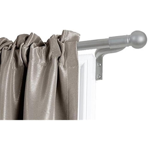 Design Mode 32-1003-8BN 72-144 in. Plated Brushed Nickel Finish Single Rod Window Hardware with Resin Ribbed Finial