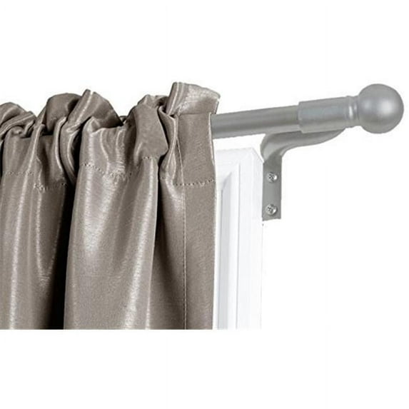 Design Mode 32-LWF1003-3BN 88-144 in. Plated Brushed Nickel Finish Single Rod Window Hardware with Ribbed Resin Finial