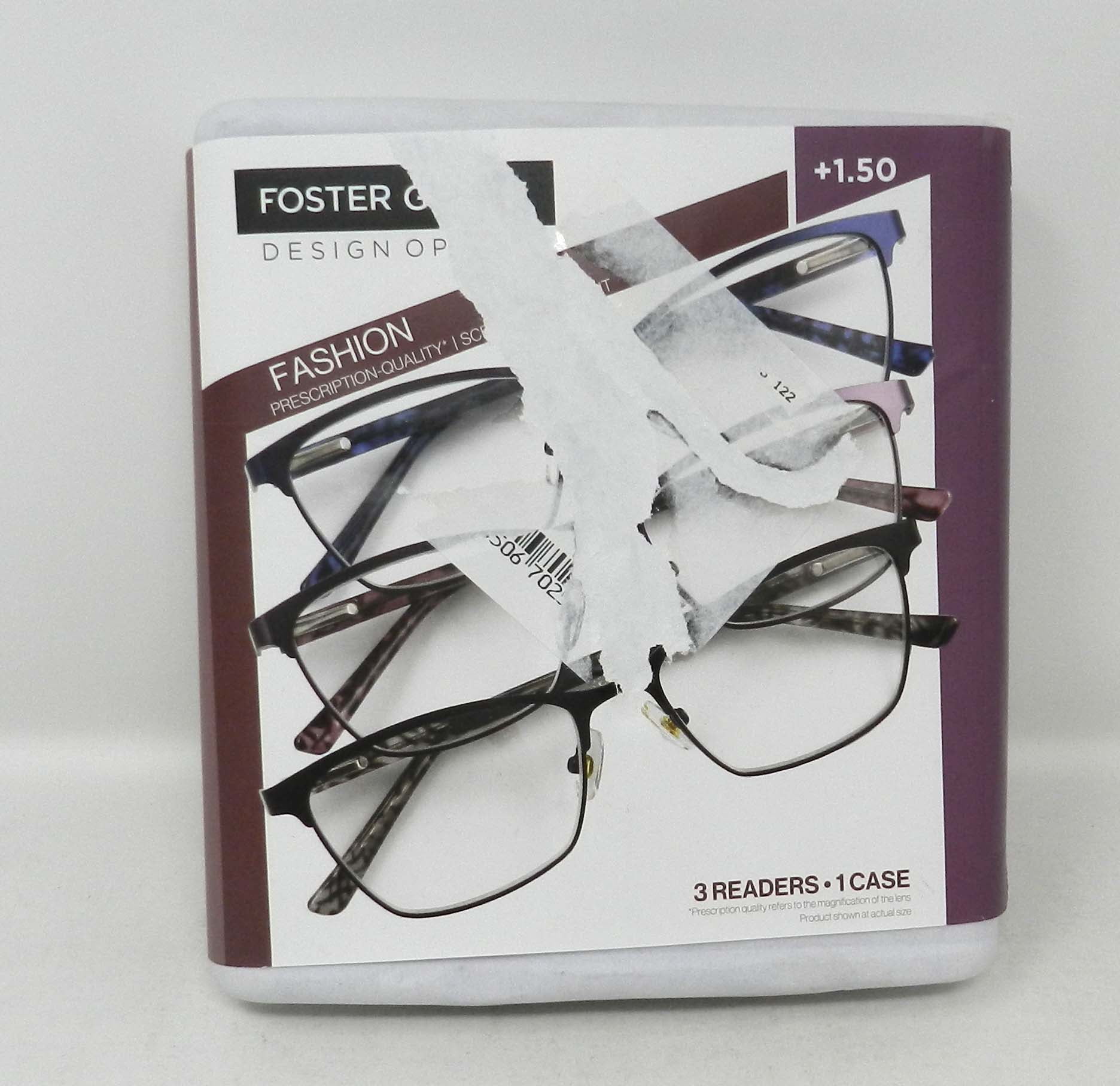 Design Optics By Foster Grant Addie Square Cat Eye +1.50 Reading