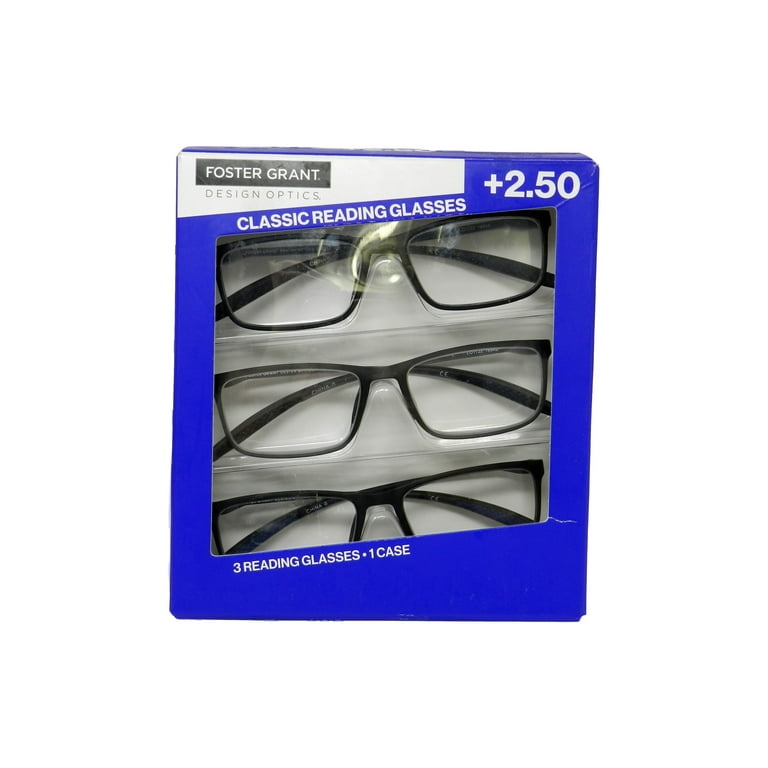 Design Optics By Foster Grant Classic Reading Glasses 2.50 Reading Glasses 3 Count