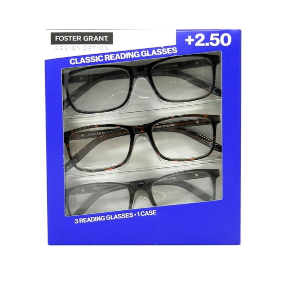 Design Optics By Foster Grant Full Frame Plastic Classic Reading Glasses +2.50