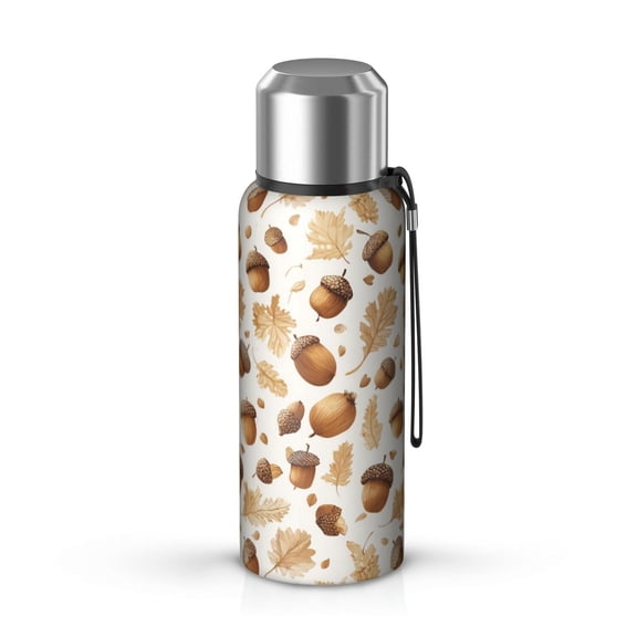 Design Pattern 20oz Stainless Steel Thermal Bottle with Tea Filter and Cup Lid, Vacuum Insulated Coffee Mug with 316L Inner Liner, Leakproof Travel Thermos for Office, Commute & Outdoor
