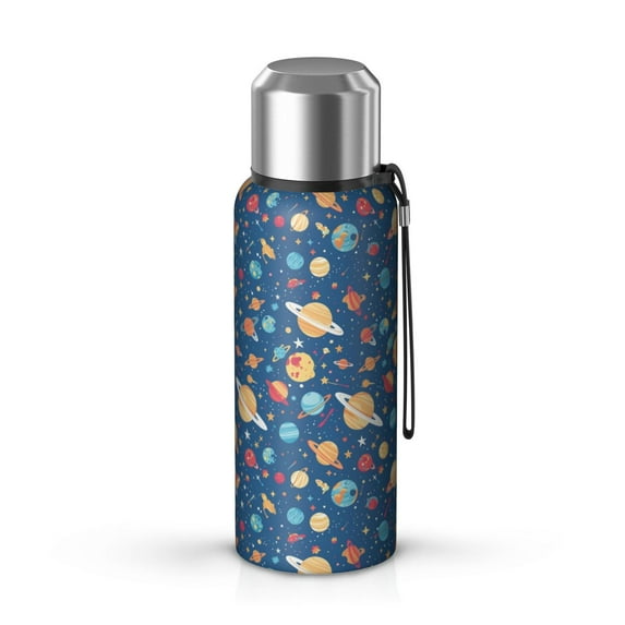 Design Pattern 20oz Stainless Steel Thermal Bottle with Tea Filter and Cup Lid, Vacuum Insulated Coffee Mug with 316L Inner Liner, Leakproof Travel Thermos for Office, Commute & Outdoor