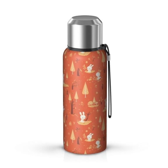 Design Pattern 20oz Stainless Steel Thermal Bottle with Tea Filter and Cup Lid, Vacuum Insulated Coffee Mug with 316L Inner Liner, Leakproof Travel Thermos for Office, Commute & Outdoor