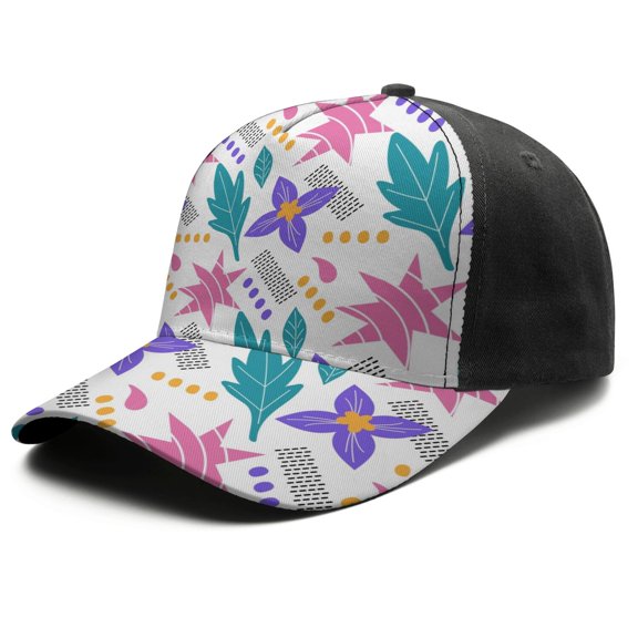 Design Pattern Baseball Cap – Stylish Spliced Design Adjustable Trucker Hat with Full Print Front & Brim, Breathable Cotton Blend Snapback for Sports, Travel & Daily Wear