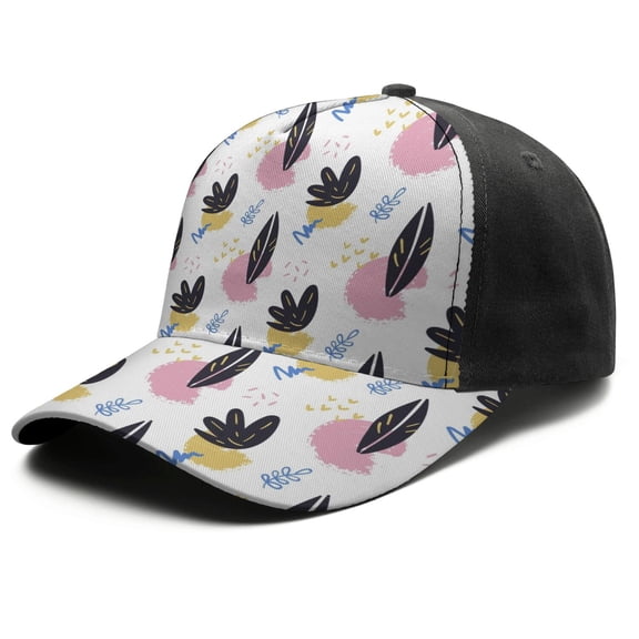 Design Pattern Baseball Cap – Stylish Spliced Design Adjustable Trucker Hat with Full Print Front & Brim, Breathable Cotton Blend Snapback for Sports, Travel & Daily Wear