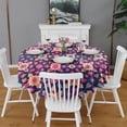 thumbnail image 1 of Design Pattern Round Tablecloth 60 Inch – Waterproof Polyester Table Cover with Full Print Design, Wrinkle Resistant & Washable for Kitchen Dining Party Decor, 1 of 6