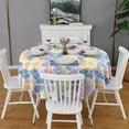 thumbnail image 1 of Design Pattern Round Tablecloth 60 Inch – Waterproof Polyester Table Cover with Full Print Design, Wrinkle Resistant & Washable for Kitchen Dining Party Decor, 1 of 6