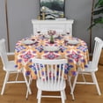 thumbnail image 1 of Design Pattern Round Tablecloth 60 Inch – Waterproof Polyester Table Cover with Full Print Design, Wrinkle Resistant & Washable for Kitchen Dining Party Decor, 1 of 6