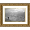 thumbnail image 1 of Design Pics 14x11 Gold Ornate Wood Framed with Double Matting Museum Art Print Titled - Backcountry Skier Standing On A Ridge In Turnagain Pass, Southcentral, Alaska (Mr), 1 of 4