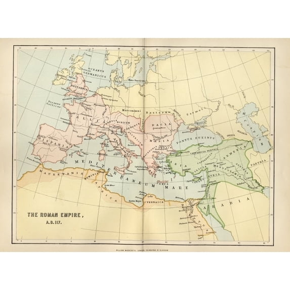 Design Pics DPI1861899 17 x 12 in. Map of the Roman Empire in Ad 117 From The National Encyclopaedia