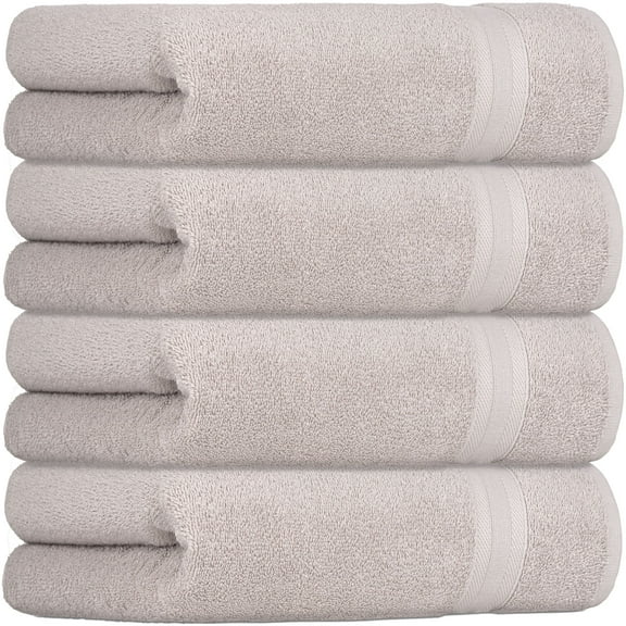 All Design Quick-Dry 4 Pieces Ice Silver Hand Towels - Highly Absorbent 100% Turkish Cotton - Towel for Bathroom, Kitchen, Guests, Pool, Gym, Camp, Airbnb, Travel, Shower