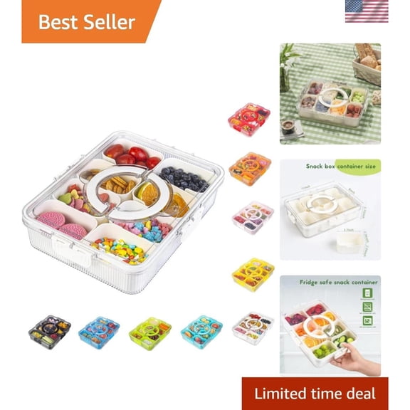 Design Ribbed Snackle Box Container Snack Container Divided Serving Tr...