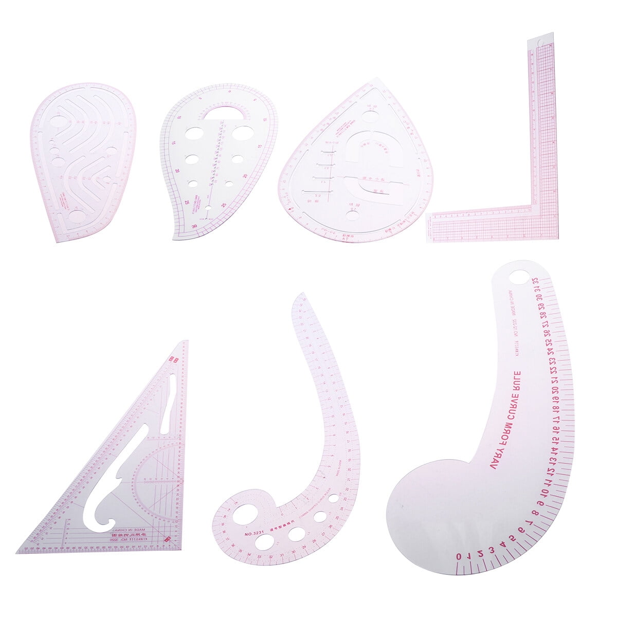 Design Ruler 7 in 1 Multipurpose Fashion Ruler Set Design Pattern ...