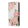 thumbnail image 1 of Design for Samsung Galaxy A32 5G 6.5 Inch Wallet Case with Kickstand Card Slots Bracket Magnetic Clasp Phone Cover, Flower Pattern Soft TPU Drop Resistant Wrist Strap Flip Folio Case,Rose Flower, 1 of 8