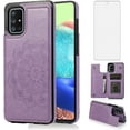 thumbnail image 1 of Design for Samsung Galaxy A51 5G Wallet Case,PU Leather Phone Case with Screen Protector Card Holder,Stand Shockproof Flip Protective Cover for A515g 51 51A Women Girls 6.5 inch Purple, 1 of 14