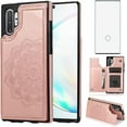 thumbnail image 1 of Design for Samsung Galaxy Note 10 Plus/10+ Wallet Case,PU Leather Phone Cases with Screen Protector Card Holder,Stand Shockproof Flip Protective Cover for Girls Women 6.8 inch Rose Gold, 1 of 11