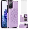 thumbnail image 1 of Design for Samsung Galaxy S20 FE/S20 Fan Edition 5G Wallet Case,PU Leather Phone Case with Screen Protector Card Holder,Stand Shockproof Flip Protective Cover for S20fe5g Women 6.5 inch Purple, 1 of 6