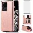 thumbnail image 1 of Design for Samsung Galaxy S20 Ultra 5G Wallet Case,PU Leather Phone Case with Screen Protector Card Holder,Stand Kickstand Shockproof Flip Protective Cover for Women 6.9 inch Rose Gold, 1 of 11