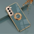 thumbnail image 1 of Design for Samsung Galaxy S22 Plus, Soft TPU Edge Plating 360 Degree Rotation Ring Holder Kickstand Protective Anti-Scratch Cover Magnetic Work with Car for Samsung Galaxy S22 Plus, Gray, 1 of 9