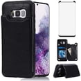 thumbnail image 1 of Design for Samsung Galaxy S8 Plus/S8+ Wallet Case,PU Leather Phone Cases with Screen Protector Card Holder,Stand Flip Shockproof Flip Protective Cover for S8plus SM-G955U Men Black, 1 of 12