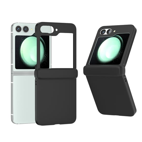 Design for Samsung Galaxy Z Flip 5 Case with Hinge Protection, Liquid Silicone Soft Gel Rubber Heavy Duty Shockproof Anti Scratch Cover Full Body Protective Phone Case for Samsung Z Flip 5,Black
