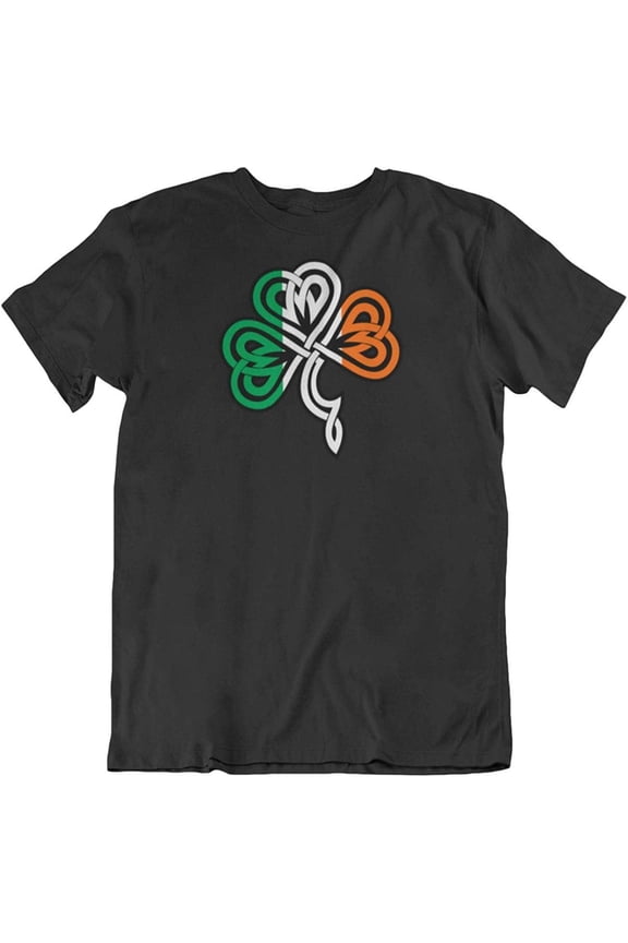 Design Shamrock & Ireland Flag Irish Heritage T-Shirt & Party Favors for Men & Women Black