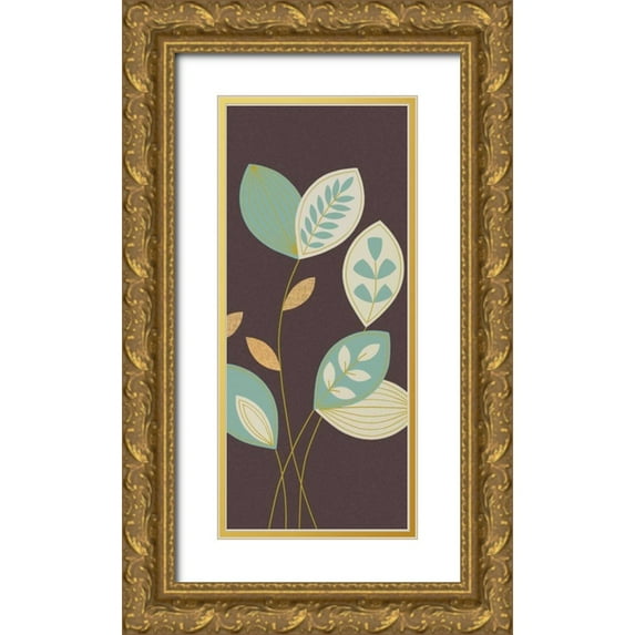 Design Show 13x24 Gold Ornate Wood Framed with Double Matting Museum Art Print Titled - Blue Flutter I