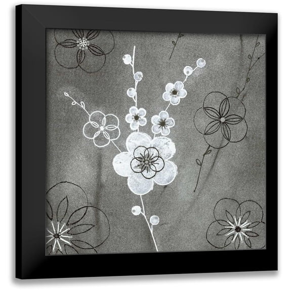Design Show 15x15 Black Modern Framed Museum Art Print Titled - Secret Garden I