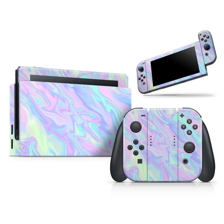 Design Skinz - Compatible with Nintendo Switch Console + Joy-Con - Skin Decal Scratch-Resistant Removable Vinyl Wrap Cover - Iridescent Dahlia v1