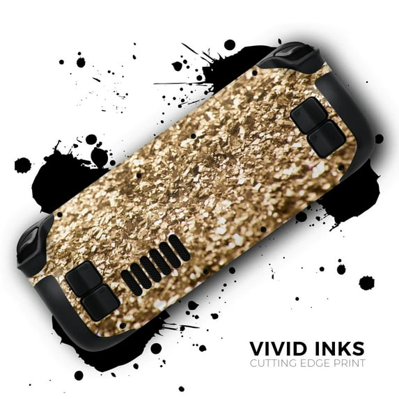 Design Skinz - Compatible with Steam Deck - Skin Decal Protective Scratch-Resistant Removable Vinyl Wrap Cover - Gold Glimmer V2
