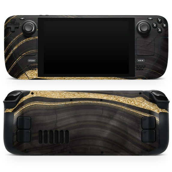 Design Skinz - Compatible with Steam Deck - Skin Decal Protective Scratch-Resistant Removable Vinyl Wrap Cover - Vivid Agate Vein Slice Foiled V9