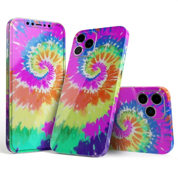 Design Skinz Spiral Tie Dye V1 Full Body Skin Decal Wrap Kit Compatible with Apple iPhone 12 Pro Max (Screen Trim & Back Skin)