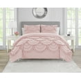 thumbnail image 1 of Design Studio Scallop Ruffle Blush Pink 3-Piece Garment Washed Soft Solid Quilt Set - King, 1 of 4