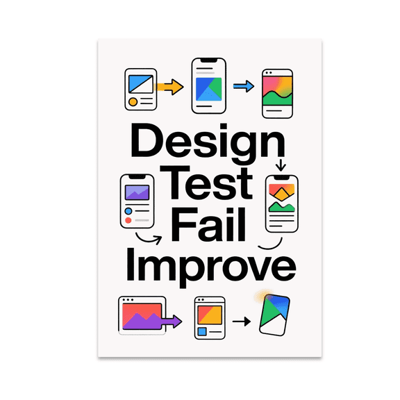Design Test Fail Improve - Engineering Student - 13x19 Poster Print