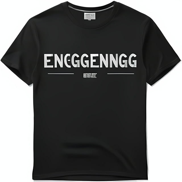 Design The Black TShirt features the word engittings in bold white