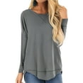 thumbnail image 1 of Design Tops for Women Long Sleeve Side Split Casual Loose Tunic Top, 1 of 4