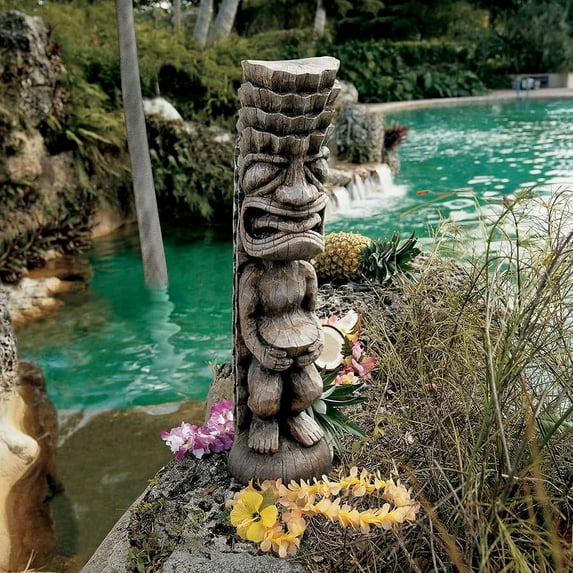 Design Toscano 24" Tropical Island Gods Tiki Home Garden Statue Sculpture Figurine