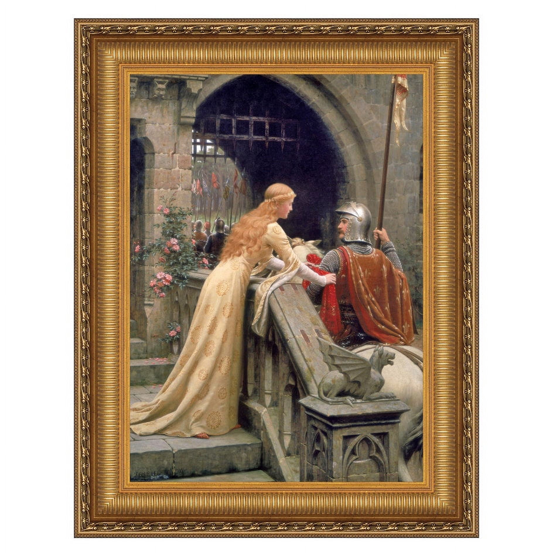 Design Toscano A Lady’s Favor Framed Canvas Replica Painting: Large ...