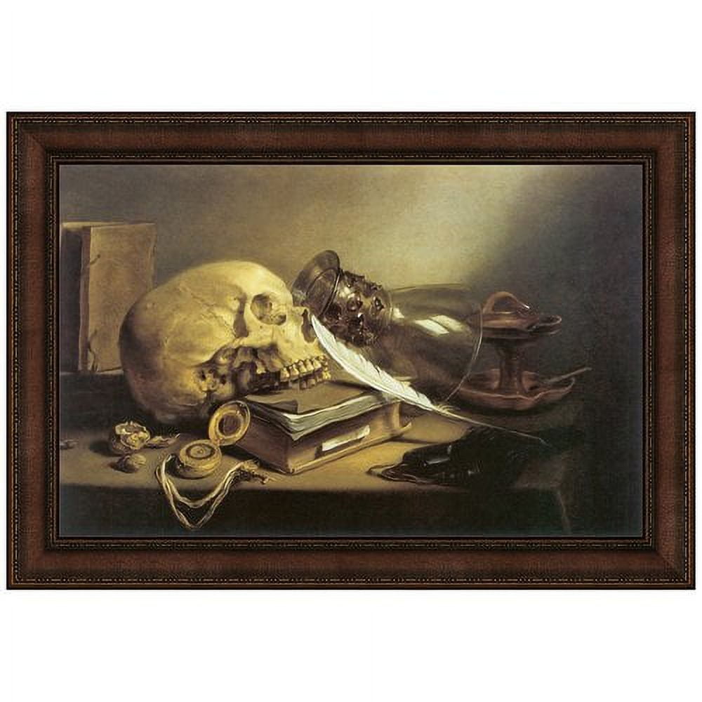 Pieter Claesz Vanitas Still Life Framed Canvas Painting