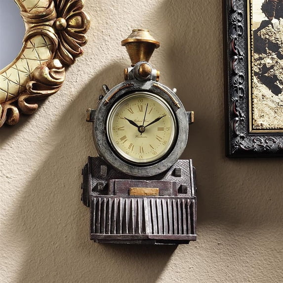 Design Toscano All Aboard Locomotive Train Wall Clock
