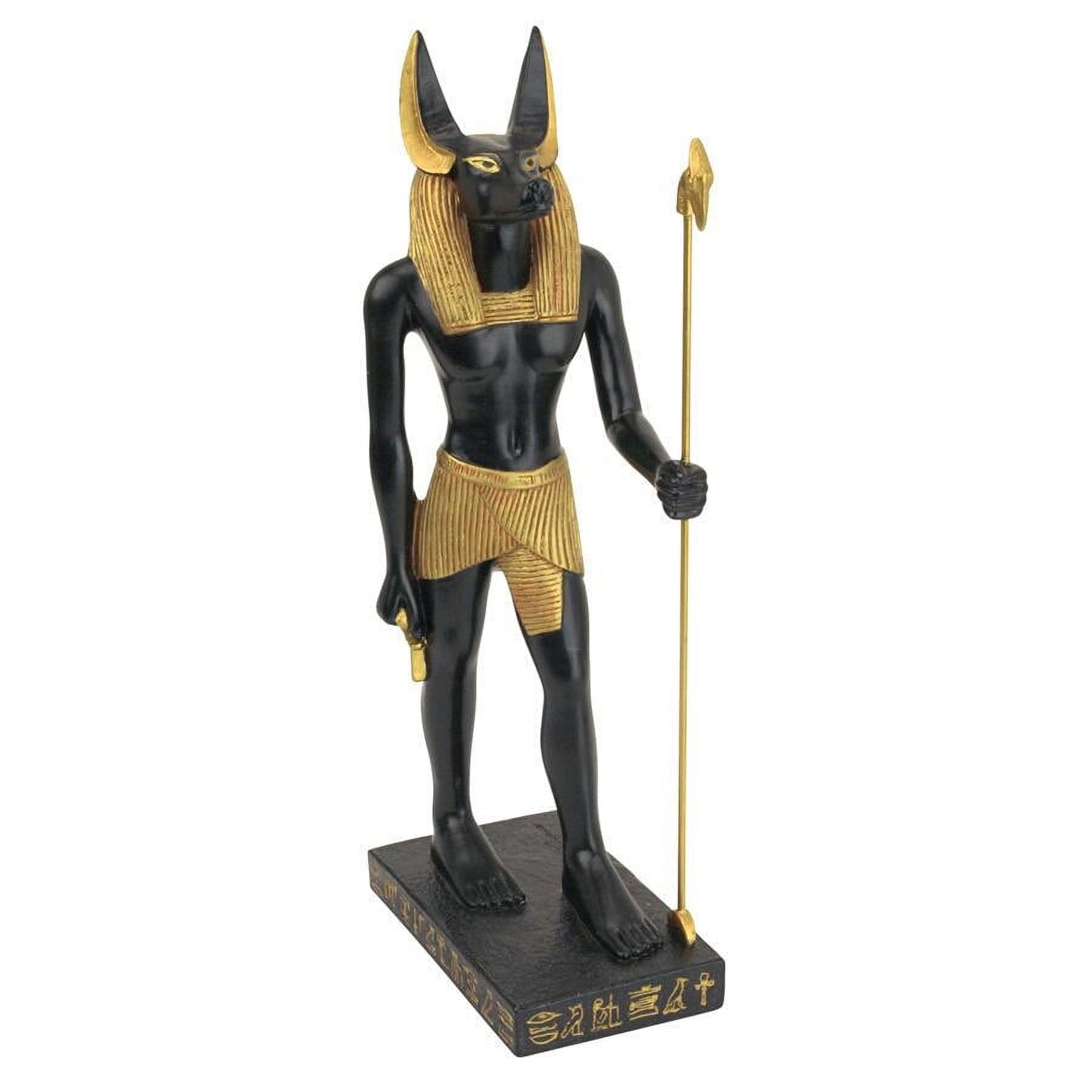 Anubis Black and Gold Resin Egyptian God Statue, 8.5 inches