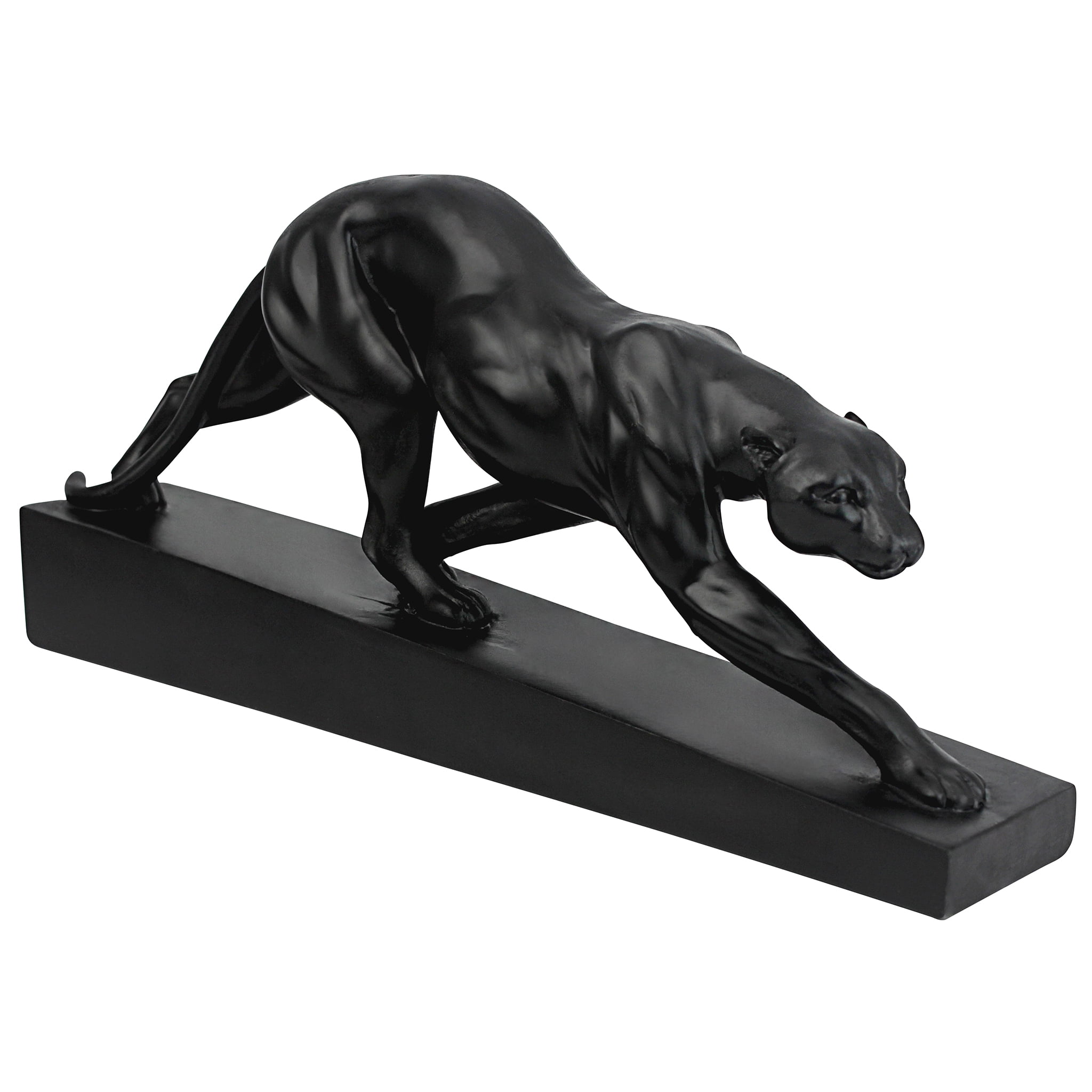 Art Deco Black Resin Panther on the Prowl Statue
