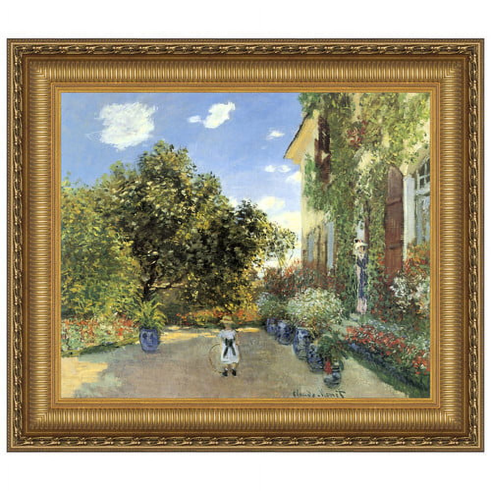 Large Gold Framed Abstract Landscape Canvas Painting