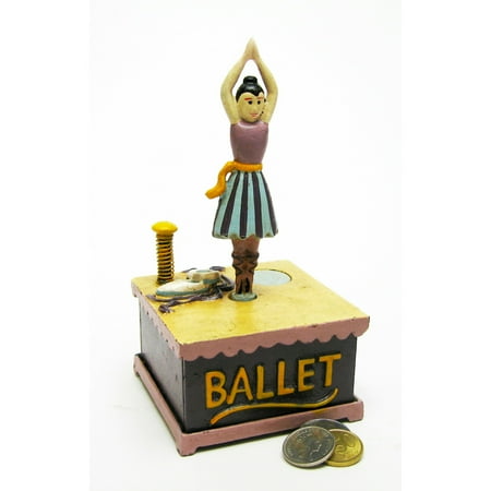Design Toscano Ballet Dancer Collectors' Die Cast Iron Mechanical Coin Bank