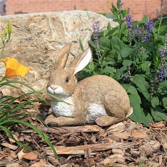 Design Toscano Bashful The Bunny Lying Down Garden Rabbit Statue